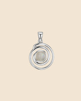 Sterling Silver Halo Moonstone Pendant
