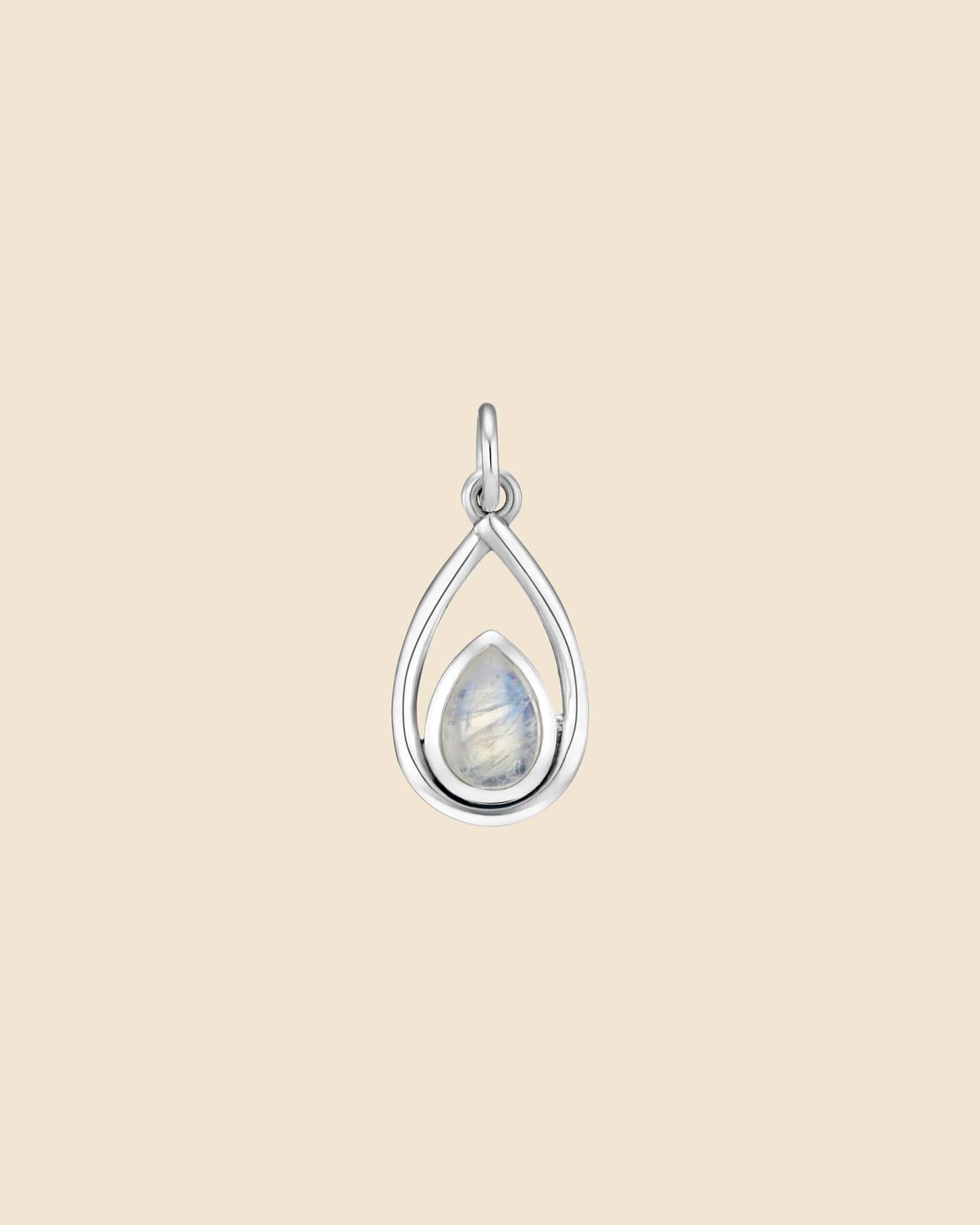Sterling Silver and Gemstone Mini Open Teardrop Pendant