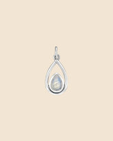Sterling Silver and Gemstone Mini Open Teardrop Pendant