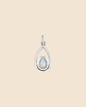 Sterling Silver and Gemstone Mini Open Teardrop Pendant