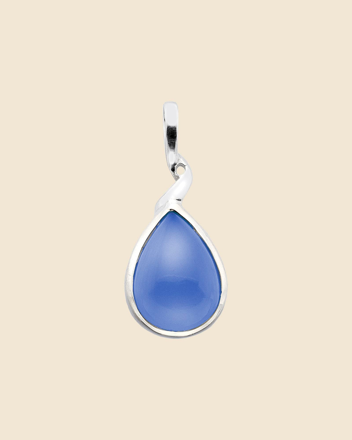 Sterling Silver and Gemstone Twisted Teardrop Pendant