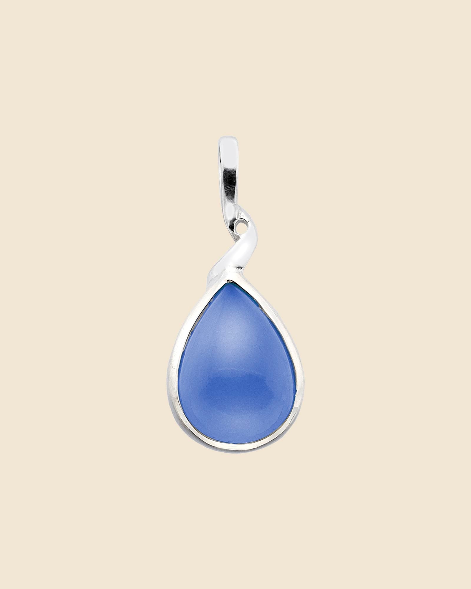 Sterling Silver and Gemstone Twisted Teardrop Pendant