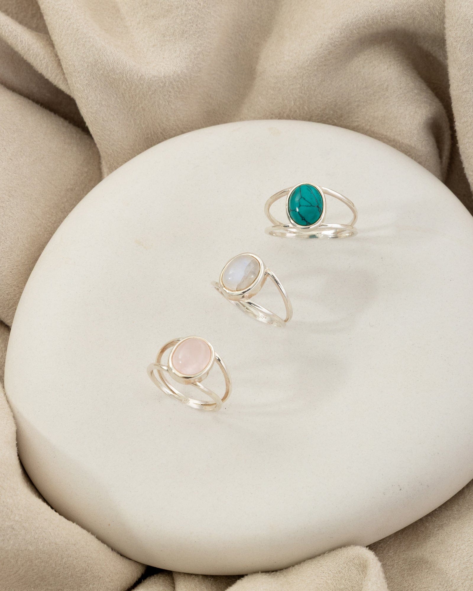 Sterling Silver and Gemstone Open Band Ring