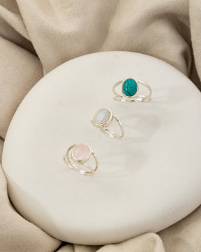 Sterling Silver and Gemstone Open Band Ring