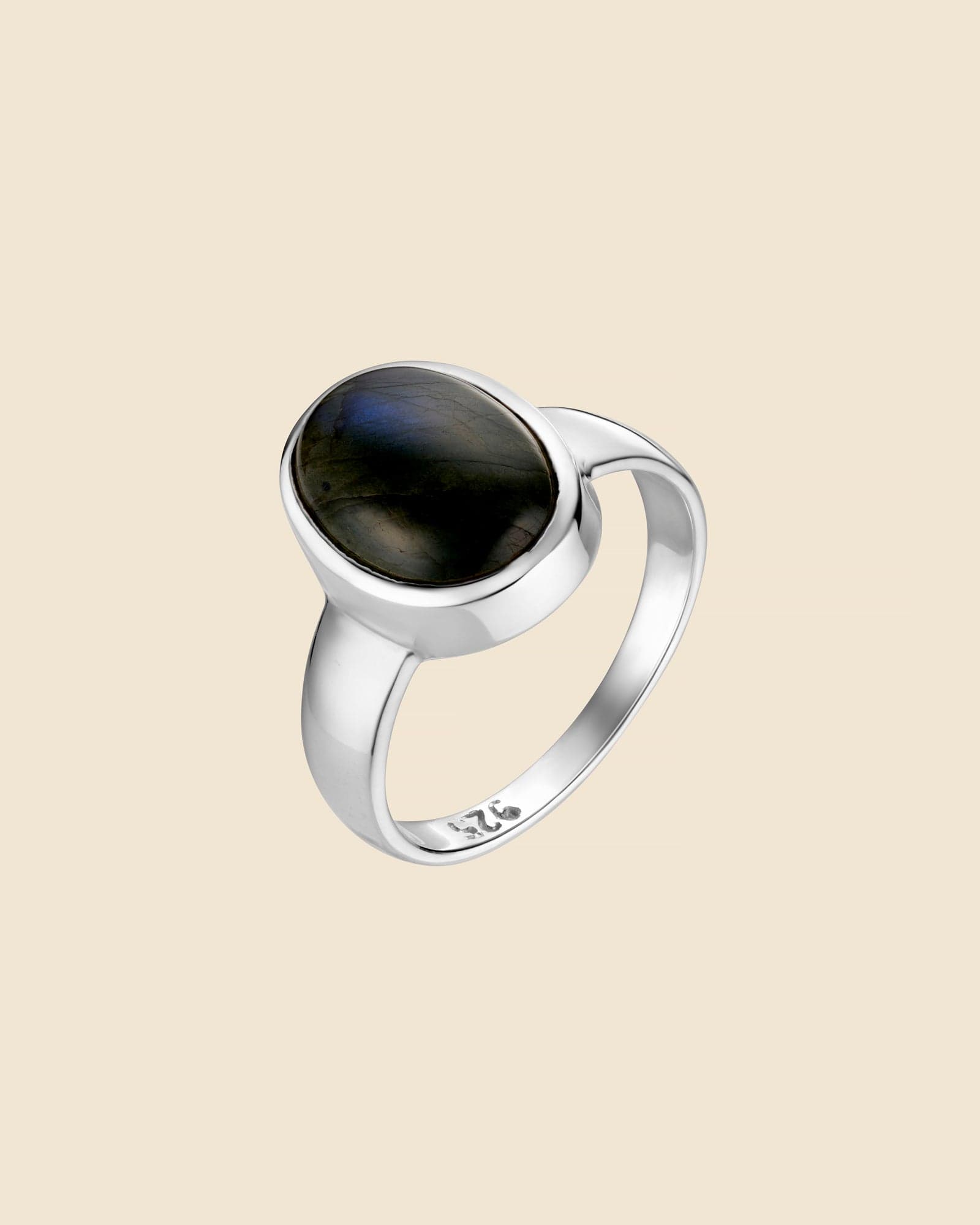 Sterling Silver Classic Oval Gemstone Ring