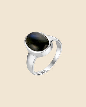 Sterling Silver Classic Oval Gemstone Ring