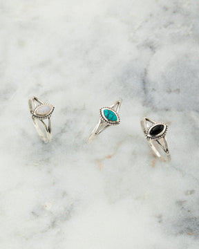 Sterling Silver and Gemstone Mini Marquise Ring