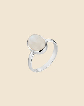Sterling Silver and Gemstone Simple Oval Ring