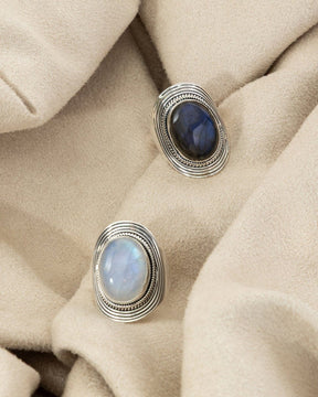 Sterling Silver and Gemstone Medallion Ring