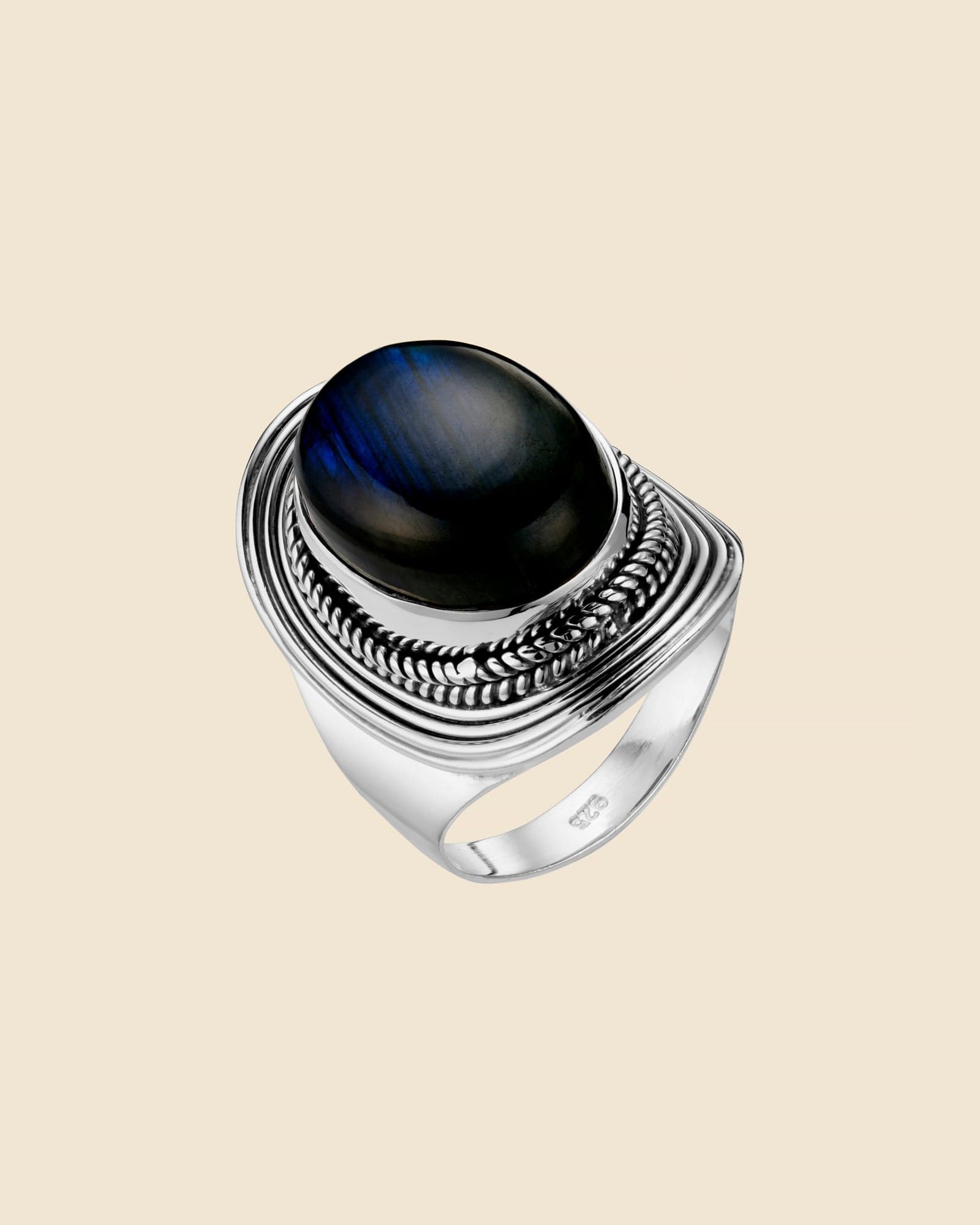 Sterling Silver and Gemstone Medallion Ring