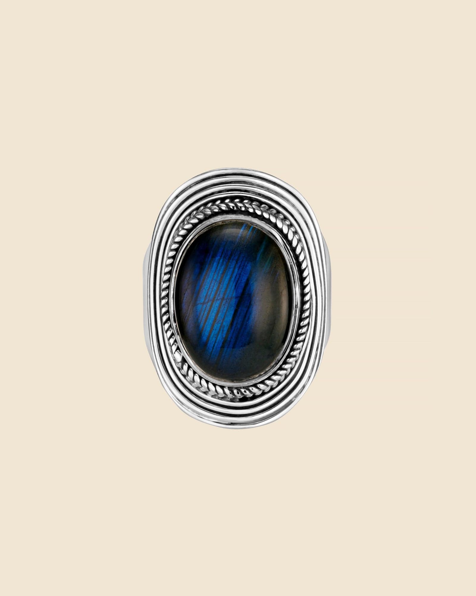 Sterling Silver and Gemstone Medallion Ring