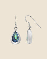 Sterling Silver Reversible Drop Earrings with Mother of Pearl and Paua Shell