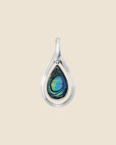 Sterling Silver and Paua Shell Stylish Frame Pendant