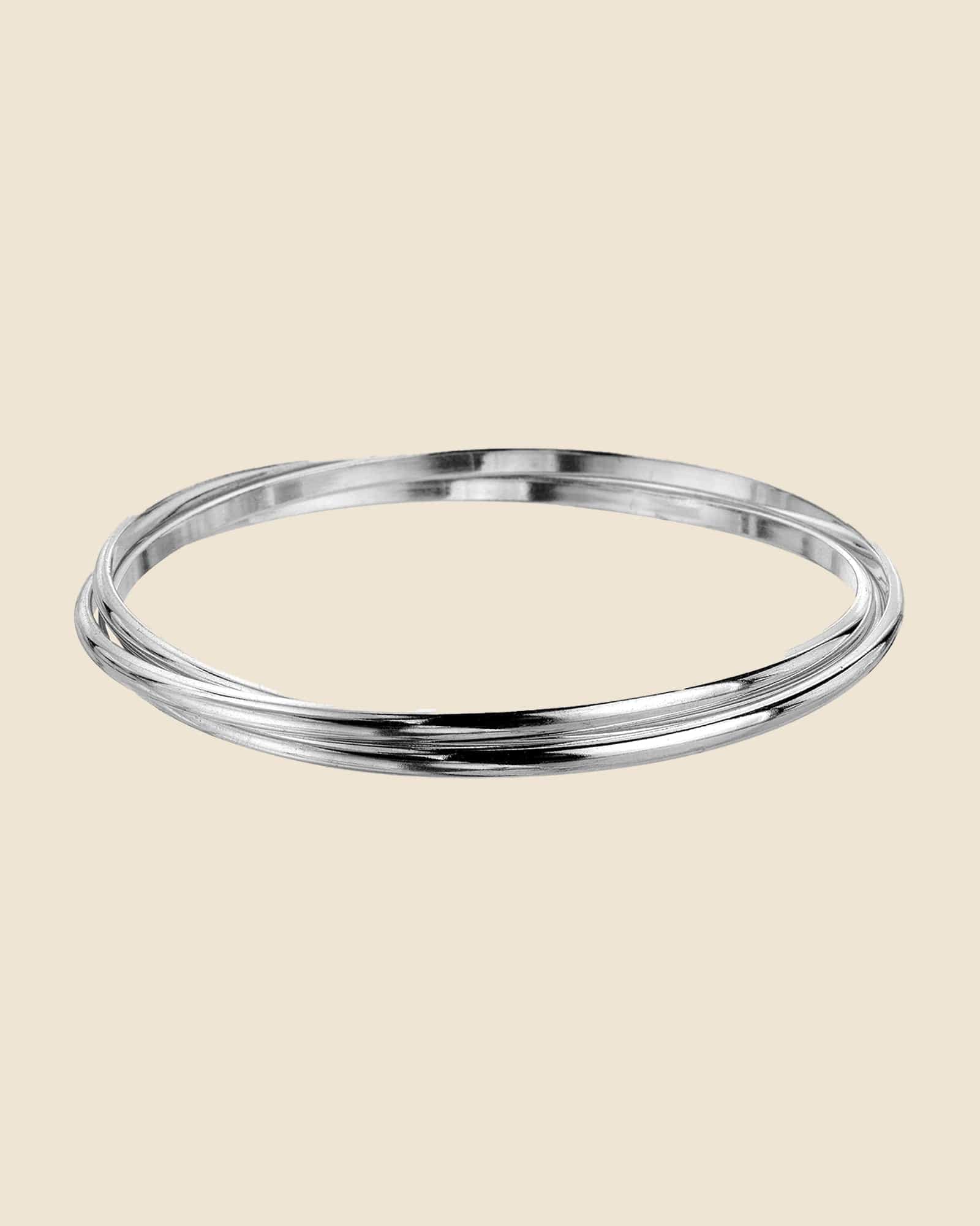 Sterling Silver Classic 3 Band Russian Wedding Bangle