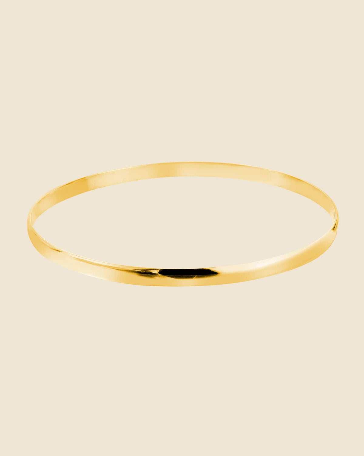 Sterling Silver 4mm D Shape Classic Bangle