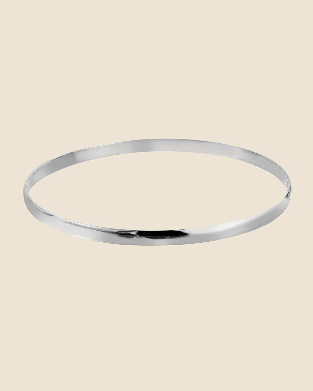Sterling Silver 4mm D Shape Classic Bangle