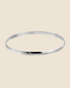 Sterling Silver 4mm D Shape Classic Bangle