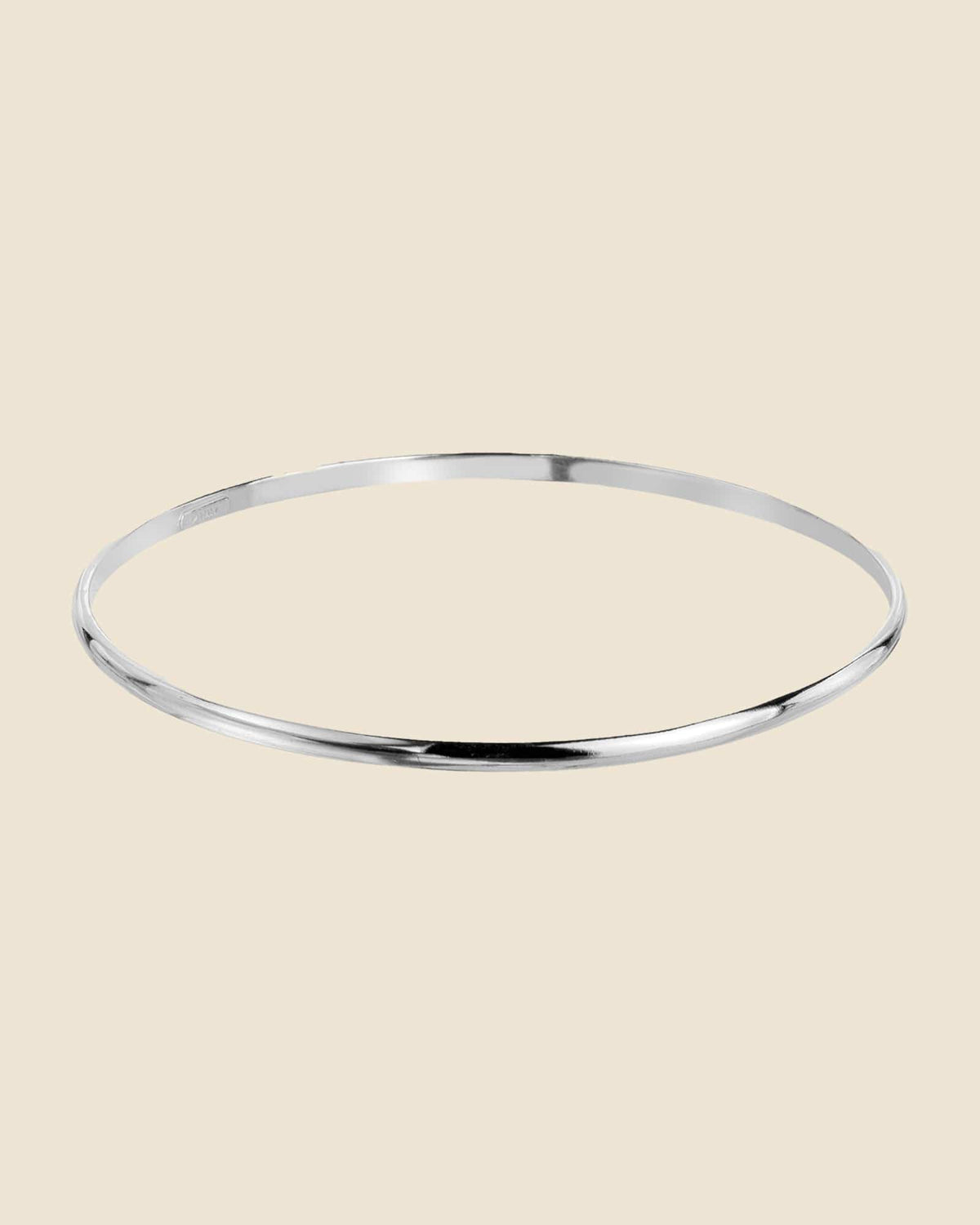 Sterling Silver 3mm D shape classic bangle