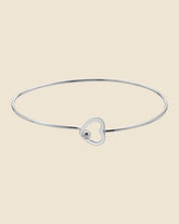 Sterling Silver Heart Clasp Bangle