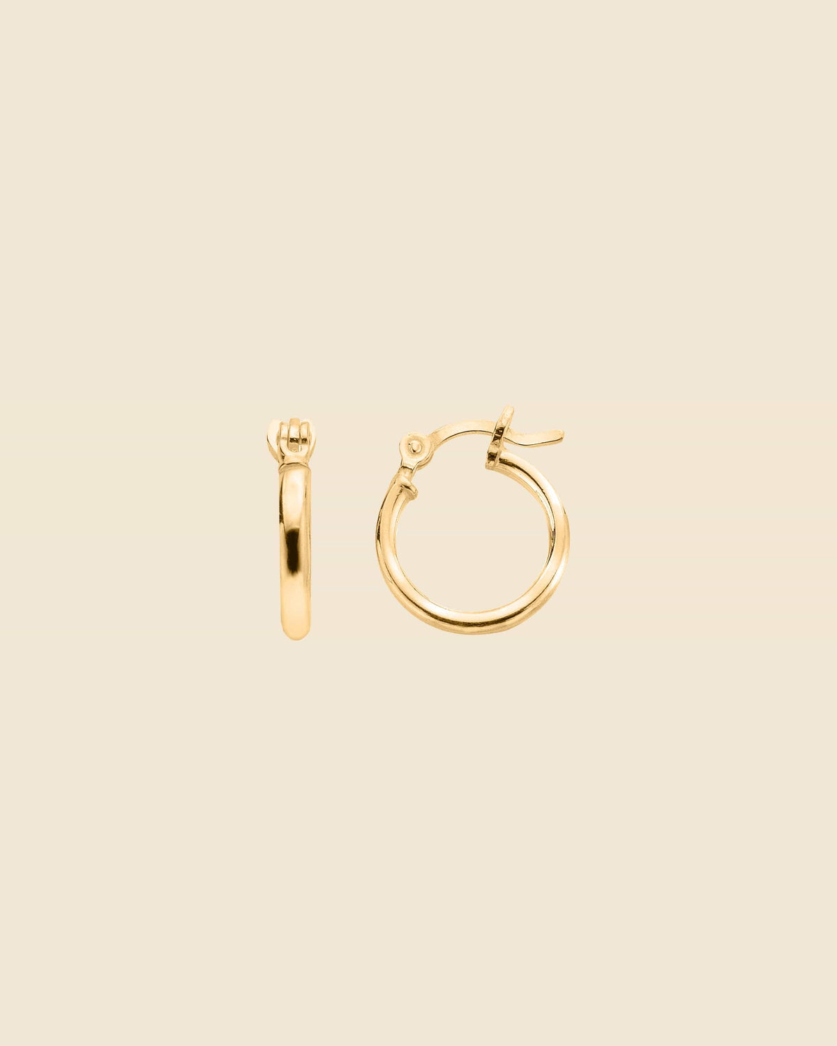 Gold Plated 2x12mm Simple Hinged Hoops