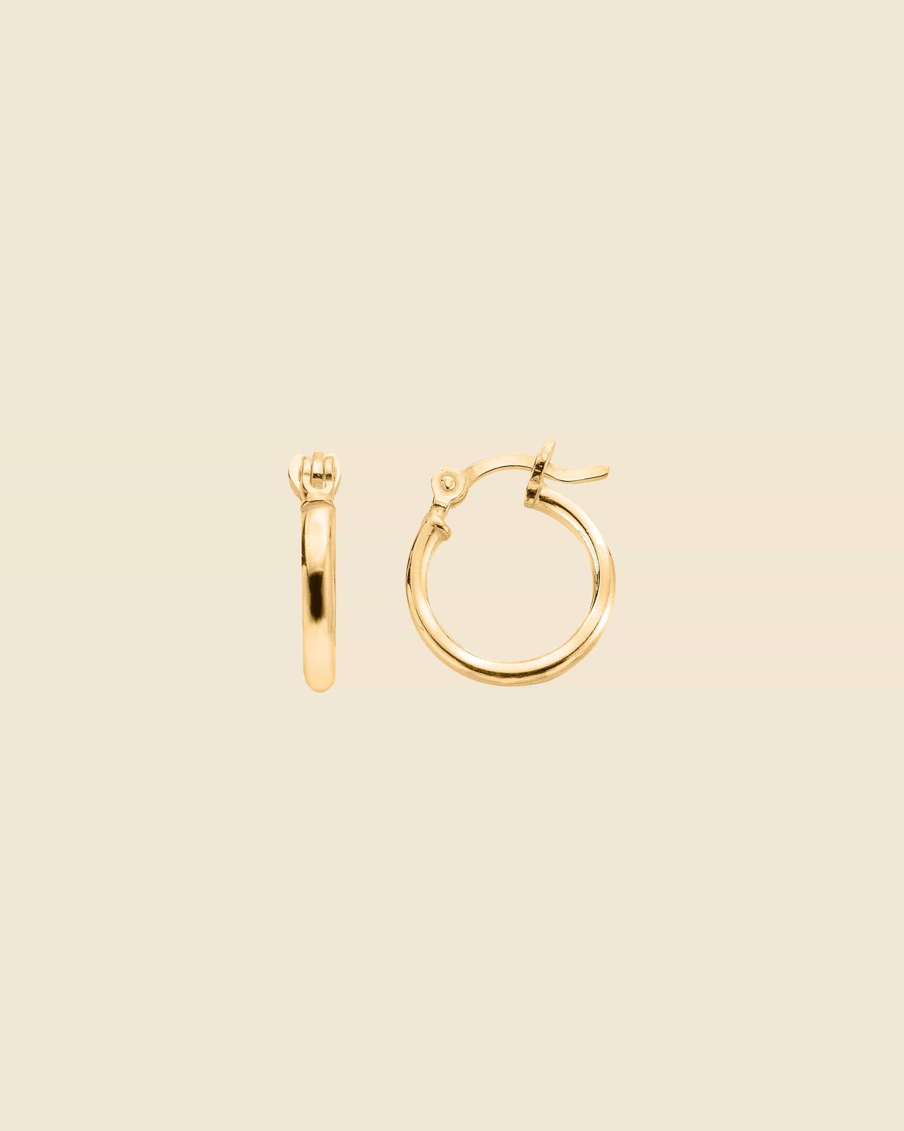 Gold Plated 2x12mm Simple Hinged Hoops