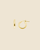 Gold Plated 2x12mm Simple Hinged Hoops