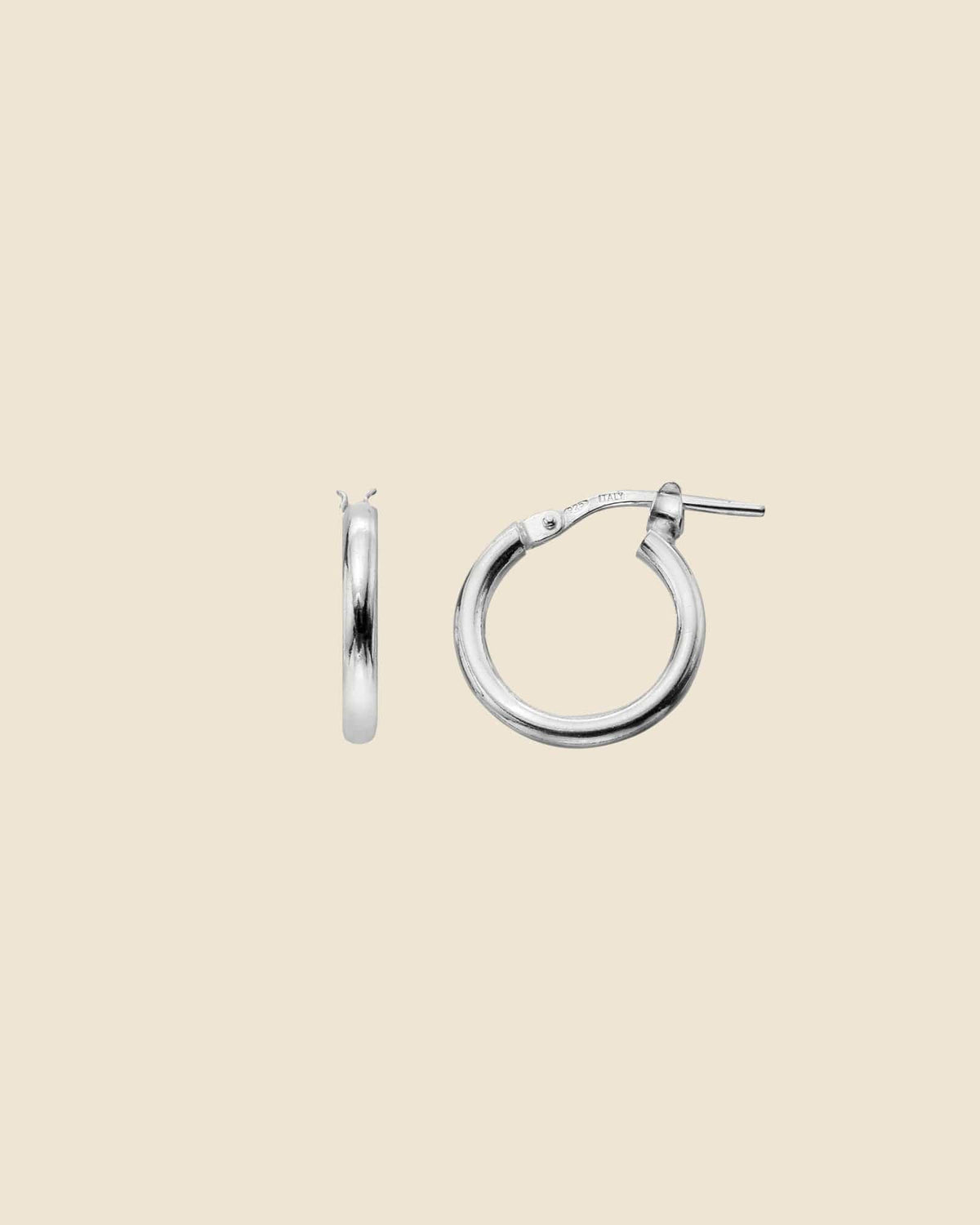Sterling Silver Simple 2x14mm Flip-Top Hoops