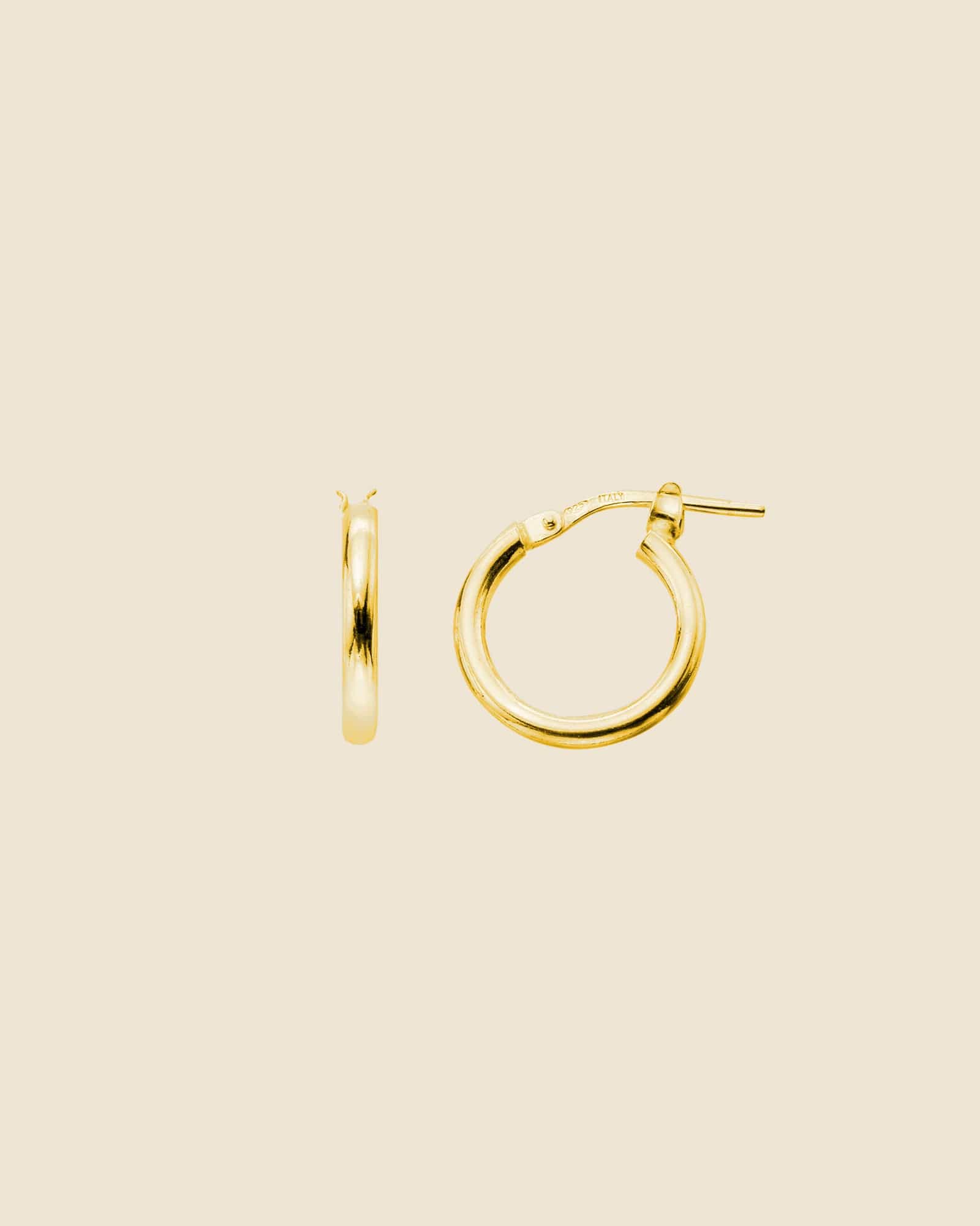 Gold Plated 2x14mm Flip-Top Hoops