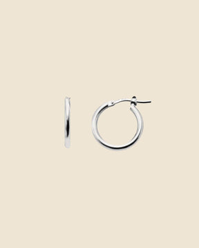Sterling Silver Simple 2x16mm Flip-Top Hoops