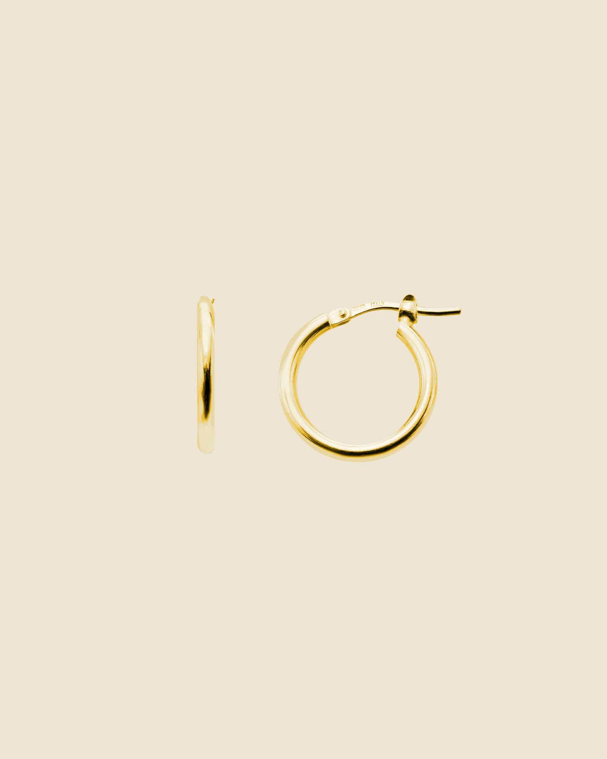Gold Plated Simple 2x16mm Flip-Top Hoops