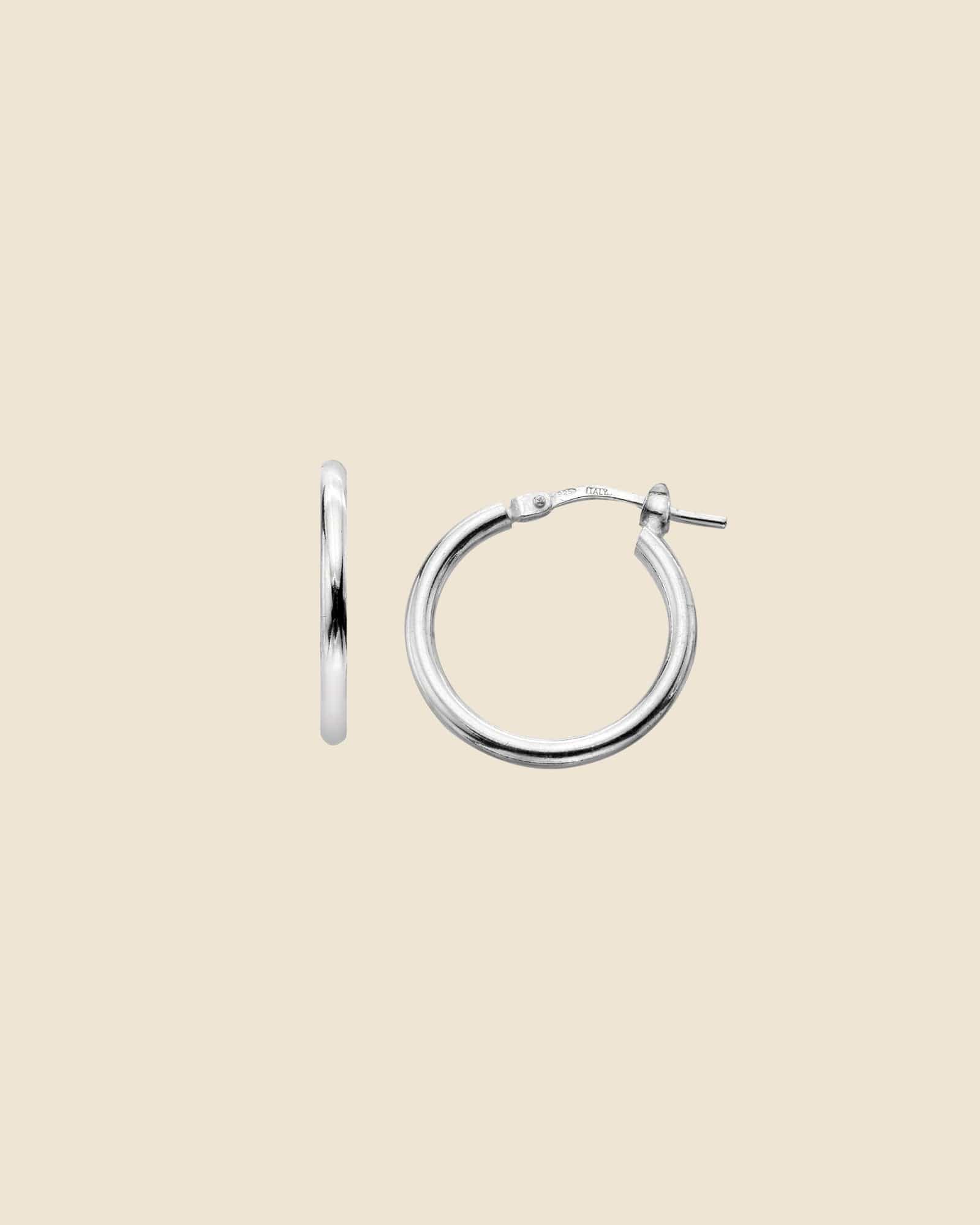 Sterling Silver Simple 2x20mm Flip-Top Hoops