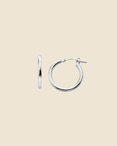 Sterling Silver Simple 2x20mm Flip-Top Hoops