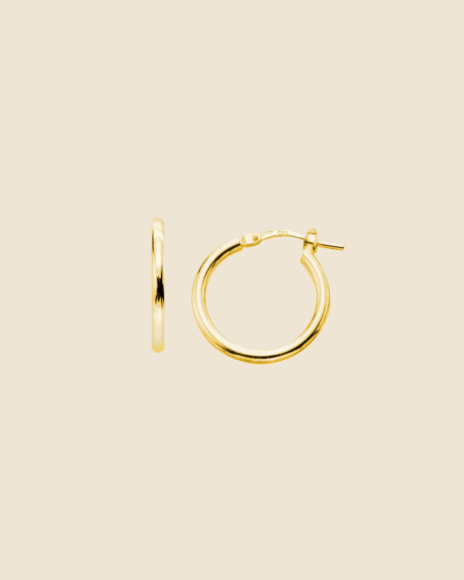 Gold Plated 2x20mm Flip-Top Hoops