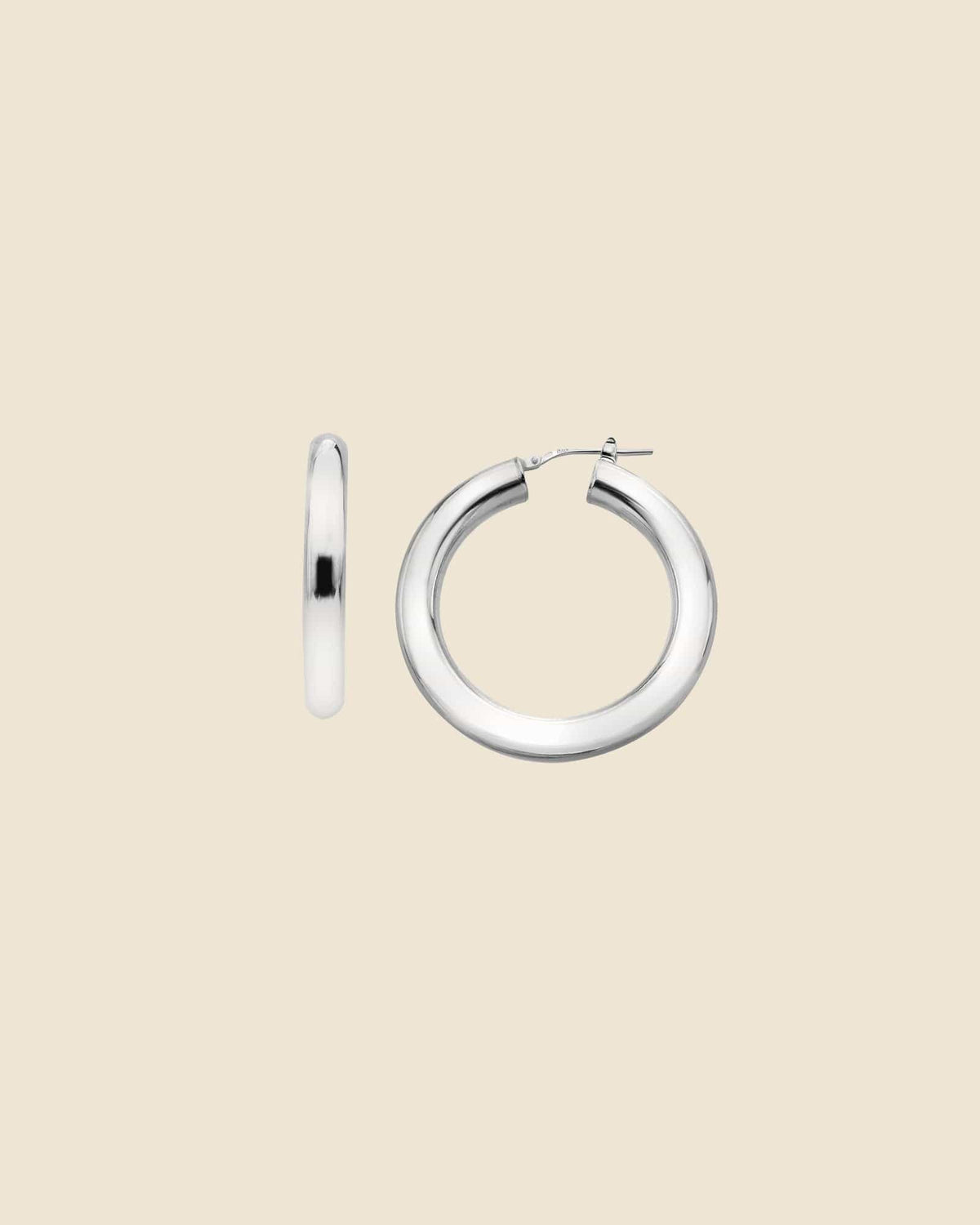 Sterling Silver Classic Chunky Tube Hoops