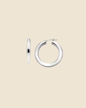 Sterling Silver Classic Chunky Tube Hoops