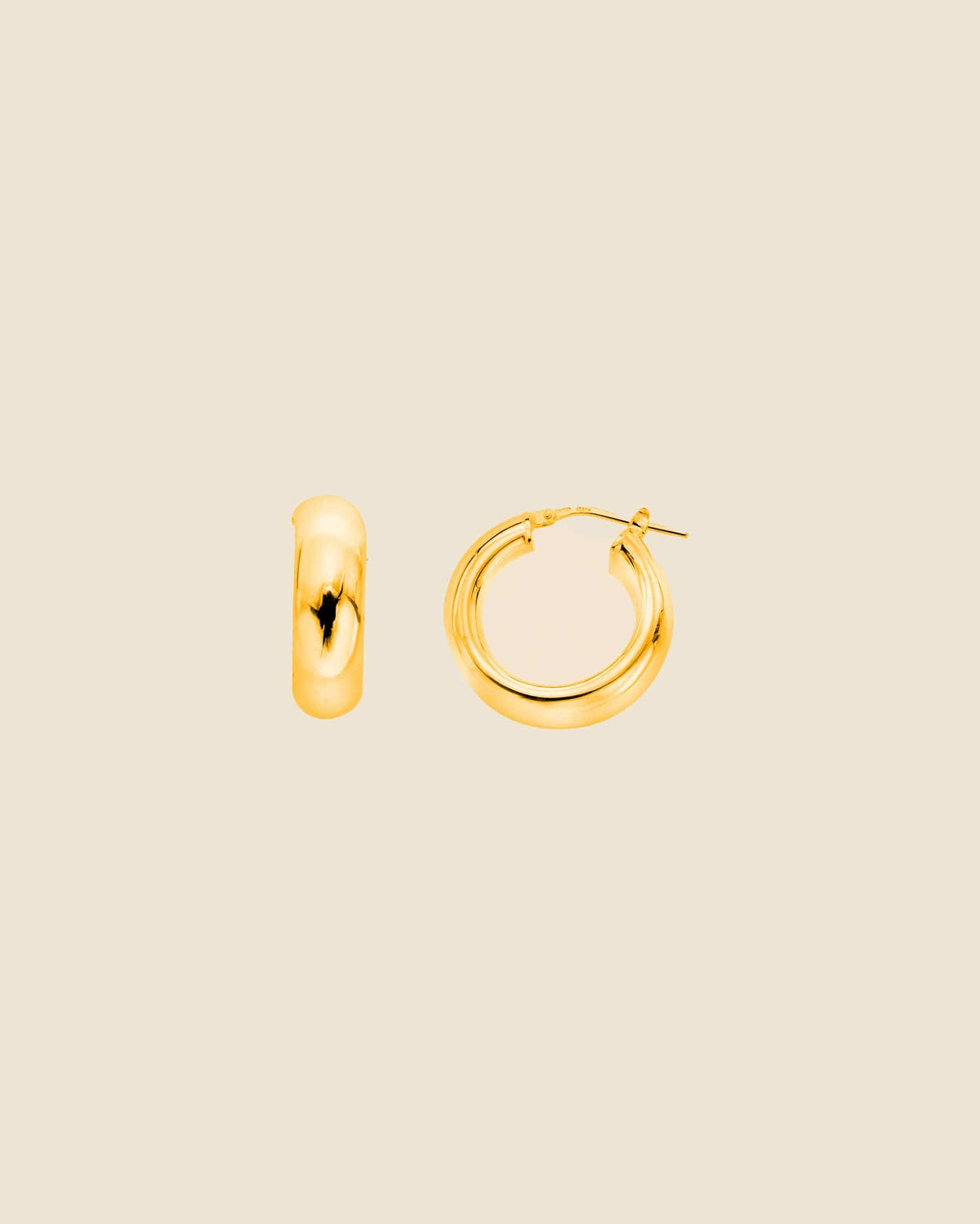 Sterling Silver D Shaped Chunky Hoops