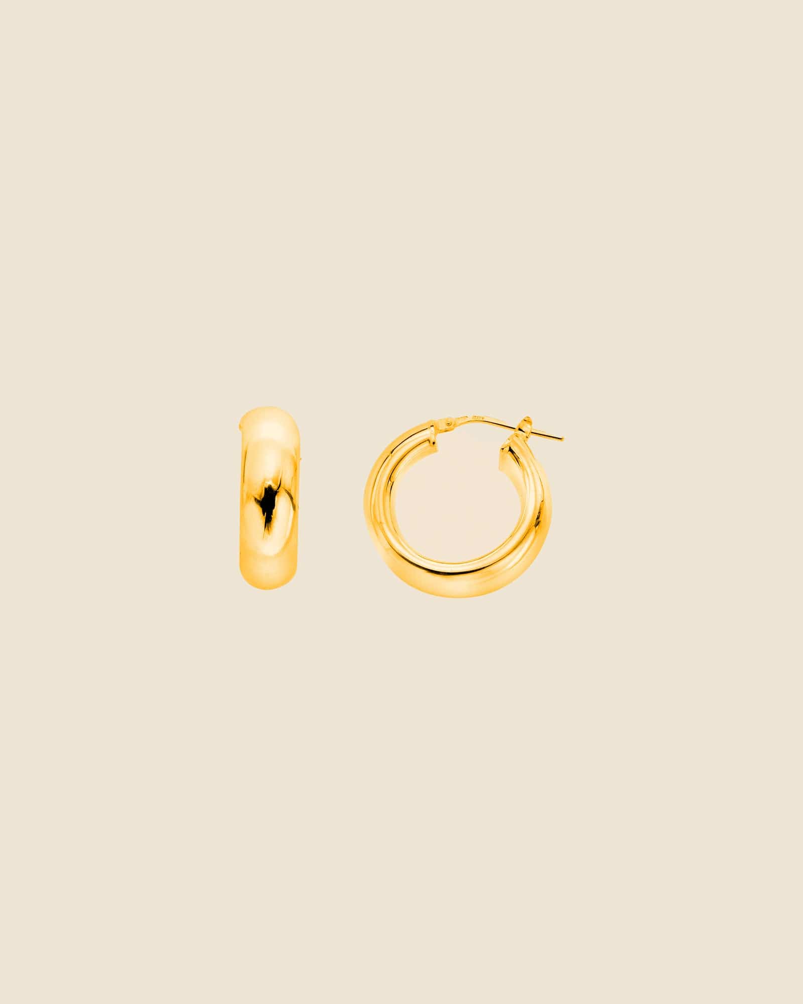 Sterling Silver D Shaped Chunky Hoops