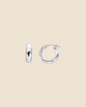 Sterling Silver D Shaped Chunky Hoops