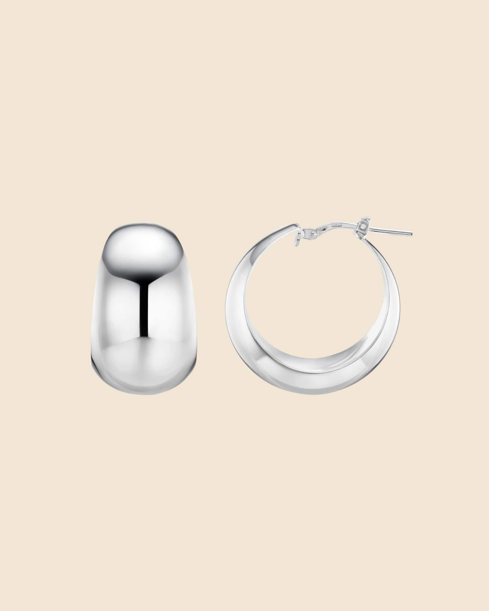 Sterling Silver Dome Hoops
