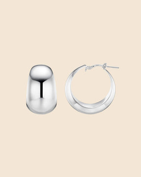 Sterling Silver Dome Hoops