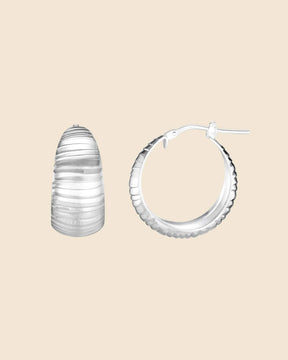 Sterling Silver Channelled Dome Hoops
