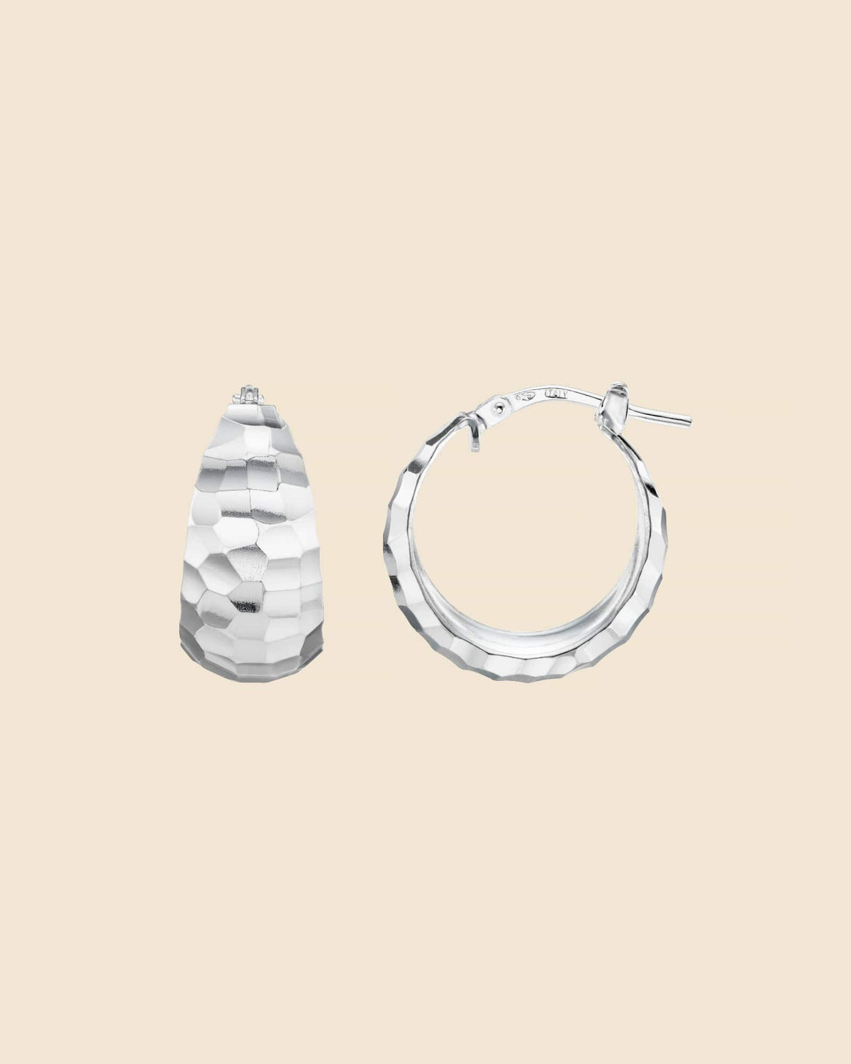 Sterling Silver Disco Hoops