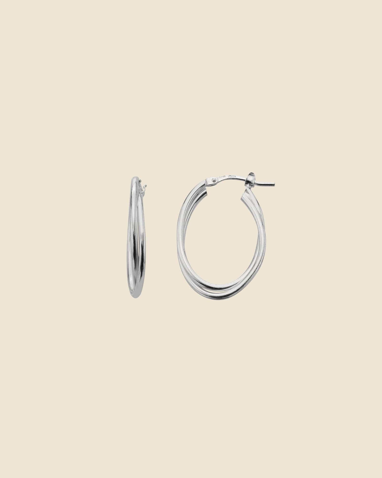 Sterling Silver Elegant Entwined Hoops