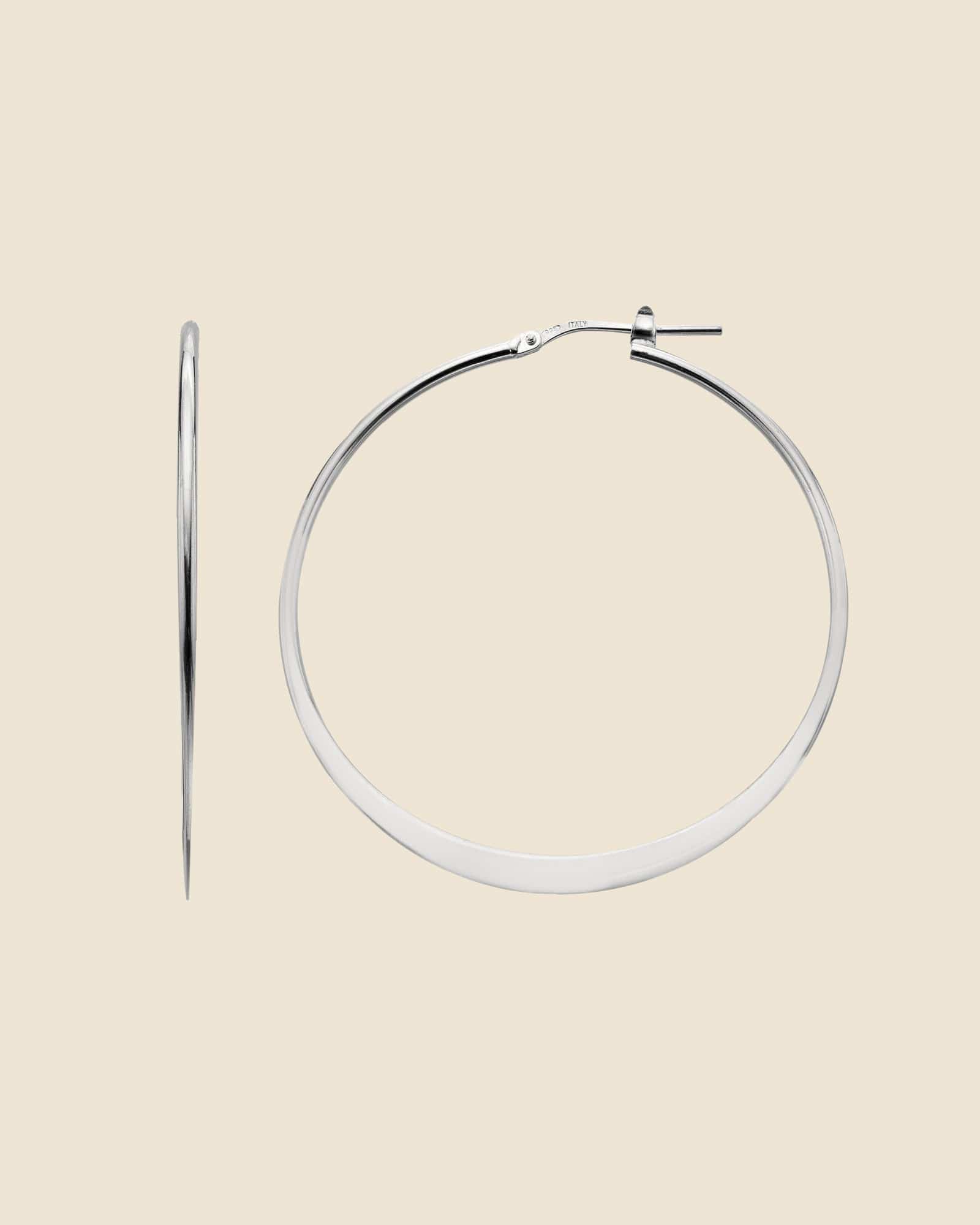 Sterling Silver Modern Creole Hoop