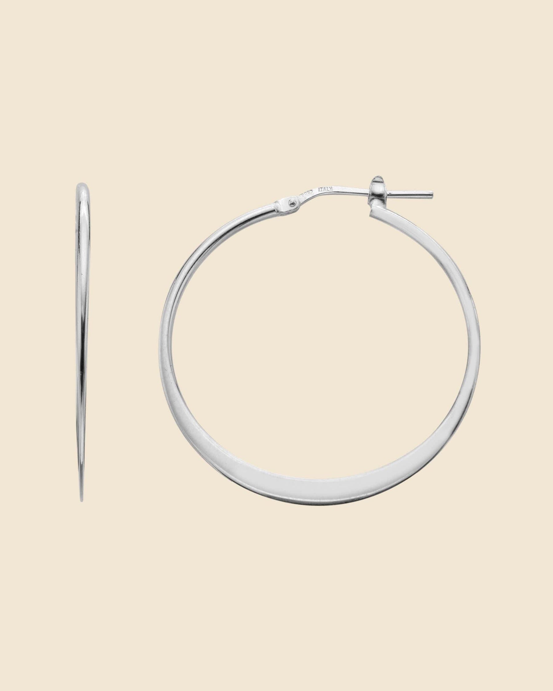 Sterling Silver Small Modern Creole Hoop