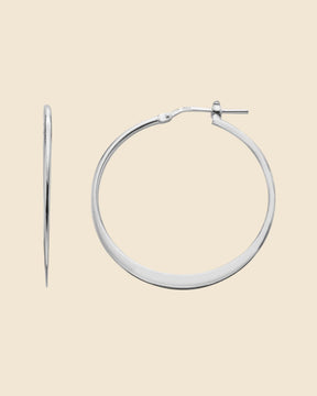Sterling Silver Small Modern Creole Hoop
