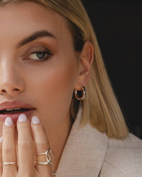 Sterling Silver Hammered Square Tube Hoops