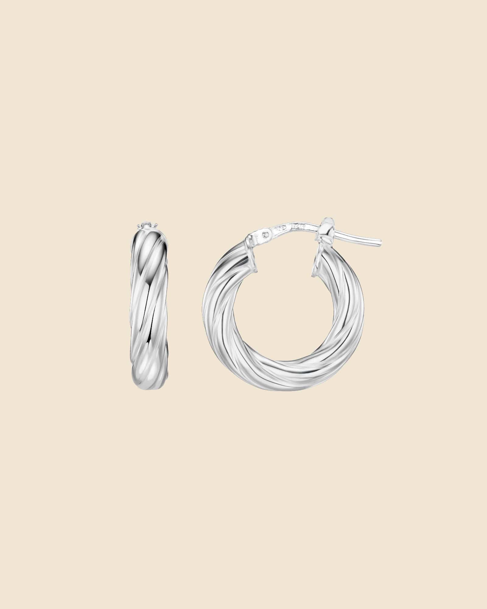 Sterling Silver Chubby Twisted Hoops