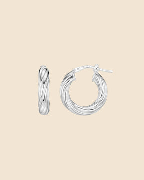 Sterling Silver Chubby Twisted Hoops
