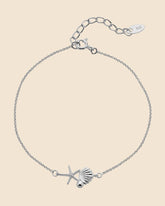 Sterling Silver Starfish and Scallop Charm Bracelet